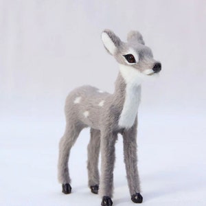 Mini Cute Standing Lying Deer Reindeer Fairy Garden Autumn Christmas Dollhouse Miniatures, Miniature Animals, Miniature Furry Forest Animal
