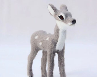 Mini Cute Standing Lying Deer Reindeer Fairy Garden Autumn Christmas Dollhouse Miniatures, Miniature Animals, Miniature Furry Forest Animal
