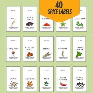 Victorian Floral Spice Jar Labels: Printable Kitchen Organization (A4 PDF)