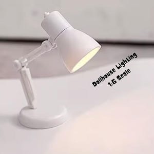 Miniatur-Lampe erstellen Puppenhaus Beleuchtung Design Dekor LED Warme und kühle Tischlampe für Mini Innenmaßstab 1 6 Wohnzimmerzubehör
