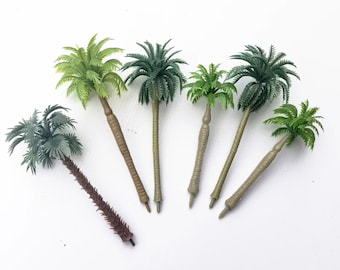 Palm Trees Coconut Tropical Green Mini Trees For Beach Scenes Miniature Model Village Exterior Garden Dollhouse Miniature Garden Supplies