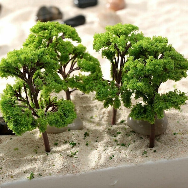 Miniature Trees Set (10pcs) – Craft Supplies for Dollhouses, Dioramas, Train Scenery & Model Making