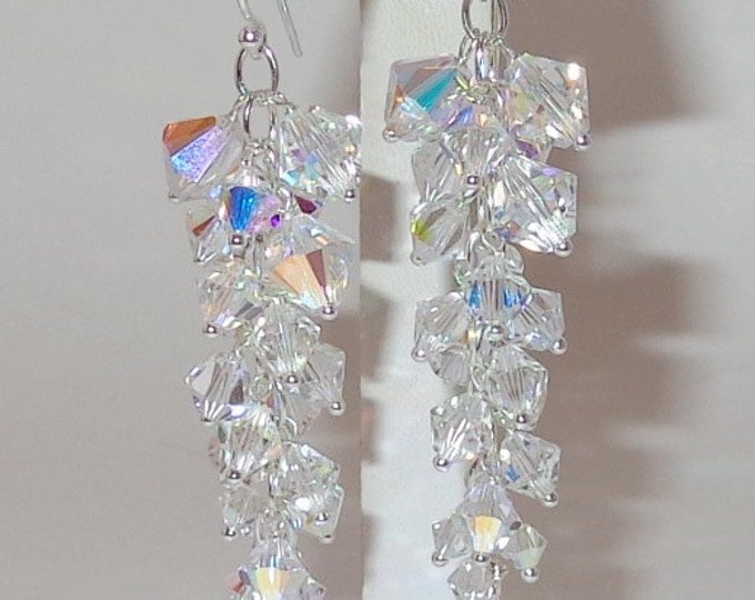 Clear Shield Crystal Column Top Earrings main image 0