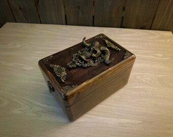 Gothic handmade cedar Demon's Treasure box