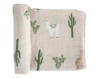 Desert Llama (Beige) Swaddle