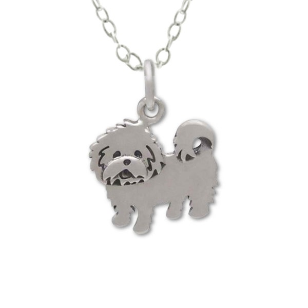 Maltese necklace, pet jewelry, sterling silver dog mom necklace, girlfriend gifts, best friend, women or girls silver necklace, gift for her