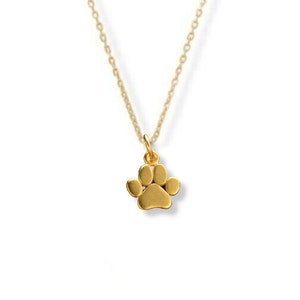 Minimalist Gold Paw Print Charm Necklace Perfect Gift for Pet Lovers, Womens Gold Jewelry, cat mom or dog owner gift, dainty gold necklace image 2