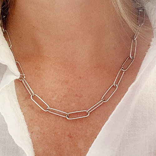 Paperclip Necklace or Bracelet Womens Trendy Jewelry Etsy