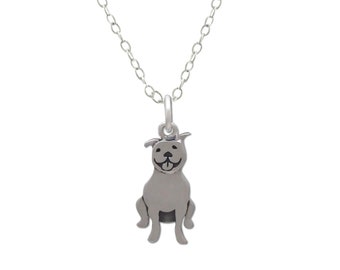 Pitbull necklace, pet jewelry, sterling silver gift for dog mom, girlfriend gifts, best friend, for women or girls, pittie