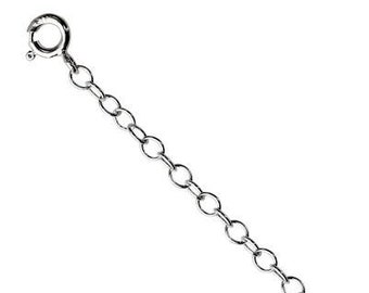Sterling silver necklace extender chain, 2" long, make your necklace longer