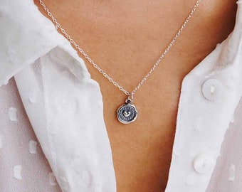 Collier minimaliste à breloques coeur en argent sterling, cadeau parfait pour femme, mère ou fille, petit rond, cadeau personnalisé pour la fête des mères