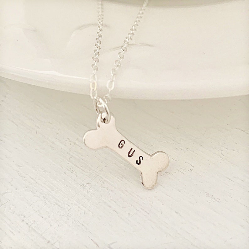 Personalized Dog Name Necklace Dog Bone Jewelry for Dog Mom Etsy