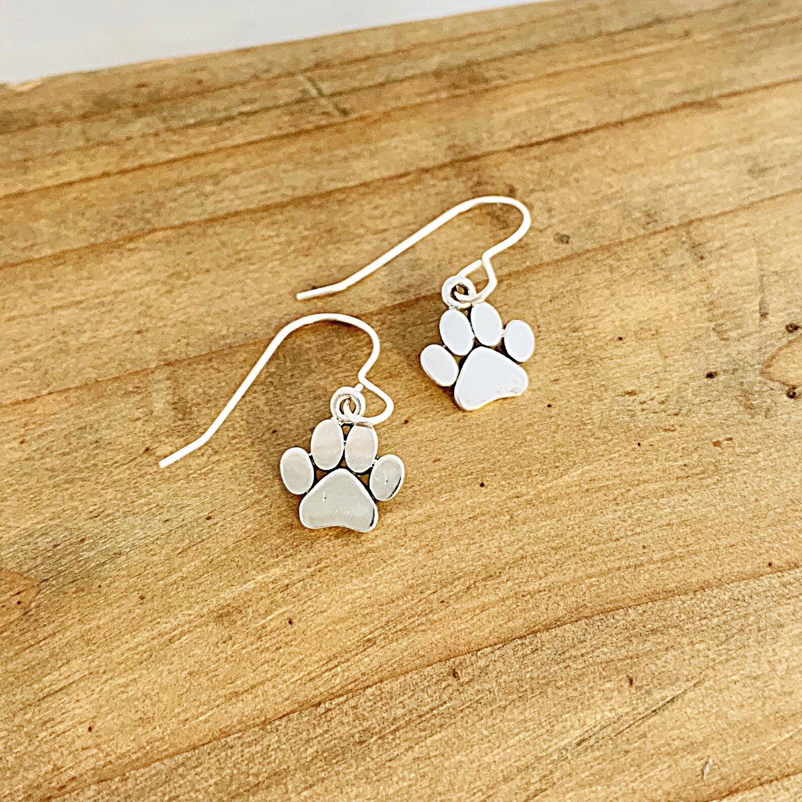 Paw Print Earrings Sterling Silver Dog or Cat Jewelry for Etsy