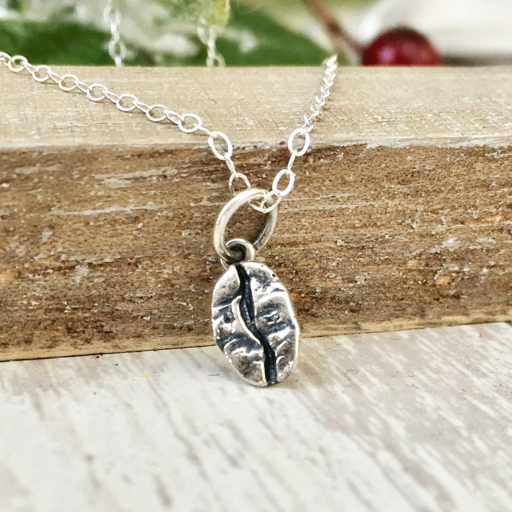Dainty Sterling Silver Coffee Bean Charm - Barista Gift - Etsy
