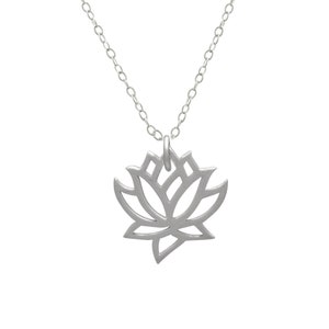 Lotus Necklace | Yoga Jewelry, July Birth Flower, Sterling Silver Gift for Moms & Daughters | Perfect Birthday or Mother&#39;s Day Gift