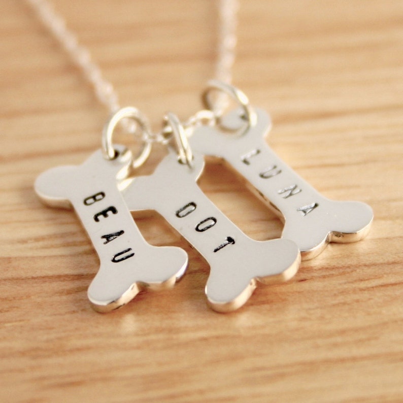 Personalized Dog Name Necklace Dog Bone Jewelry for Dog Mom Etsy