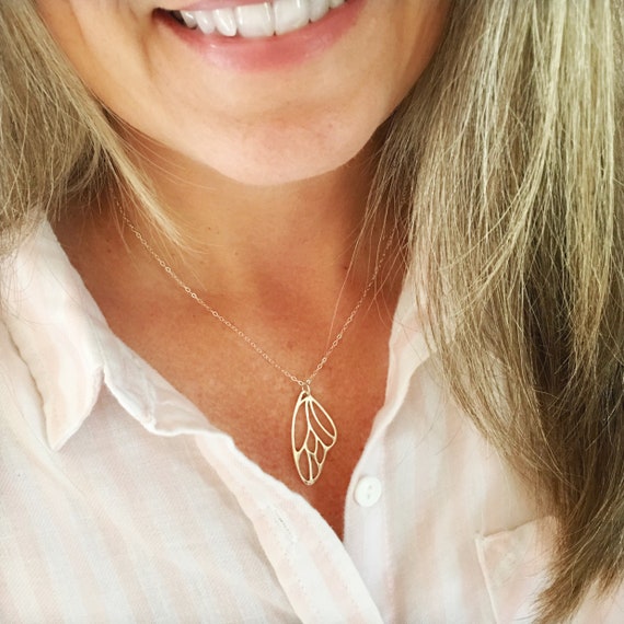 Butterfly Wing Necklace Sterling Silver Pendant for Women Monarch Butterfly Moth Wing Charm Best Friend Gift Girlfriends Mothers Day Etsy