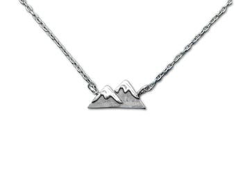 Sterling Silver Mountain Necklace, Women Jewelry, Outdoor Adventure, Hiking, Camping, Minimalist Jewelry, Girls, 18 inches