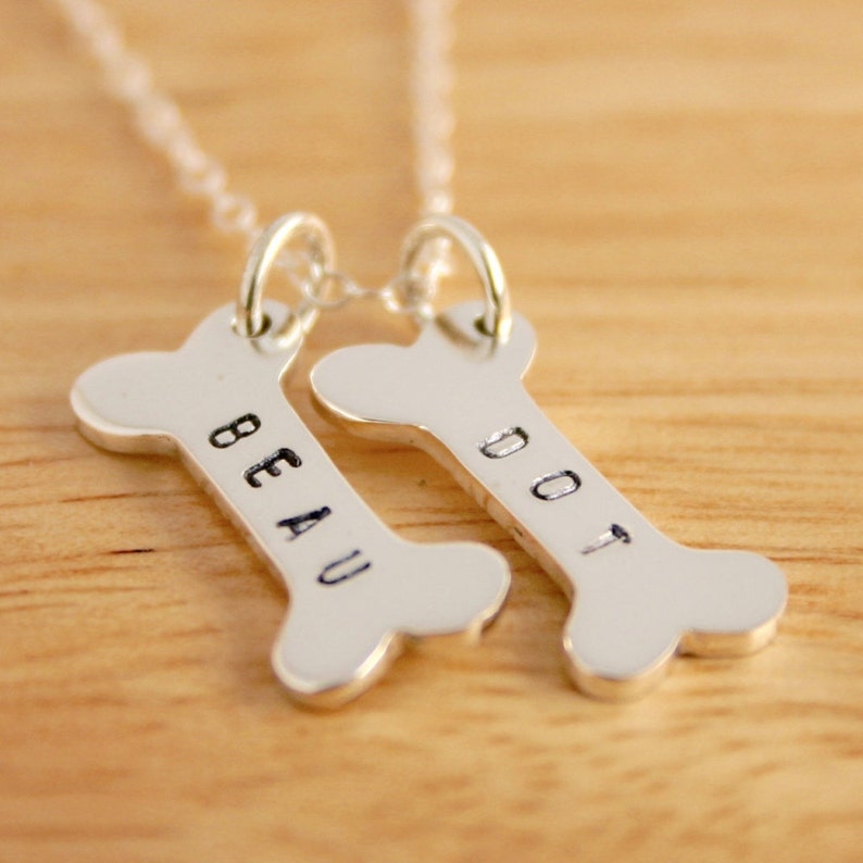 Personalized Dog Name Necklace Dog Bone Jewelry for Dog Mom Etsy