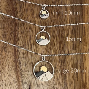 Large Mountain Necklace, The Mountains are Calling and I Must Go, Sterling Silver Jewelry, Sun Necklaces for women, Mothers Day image 9