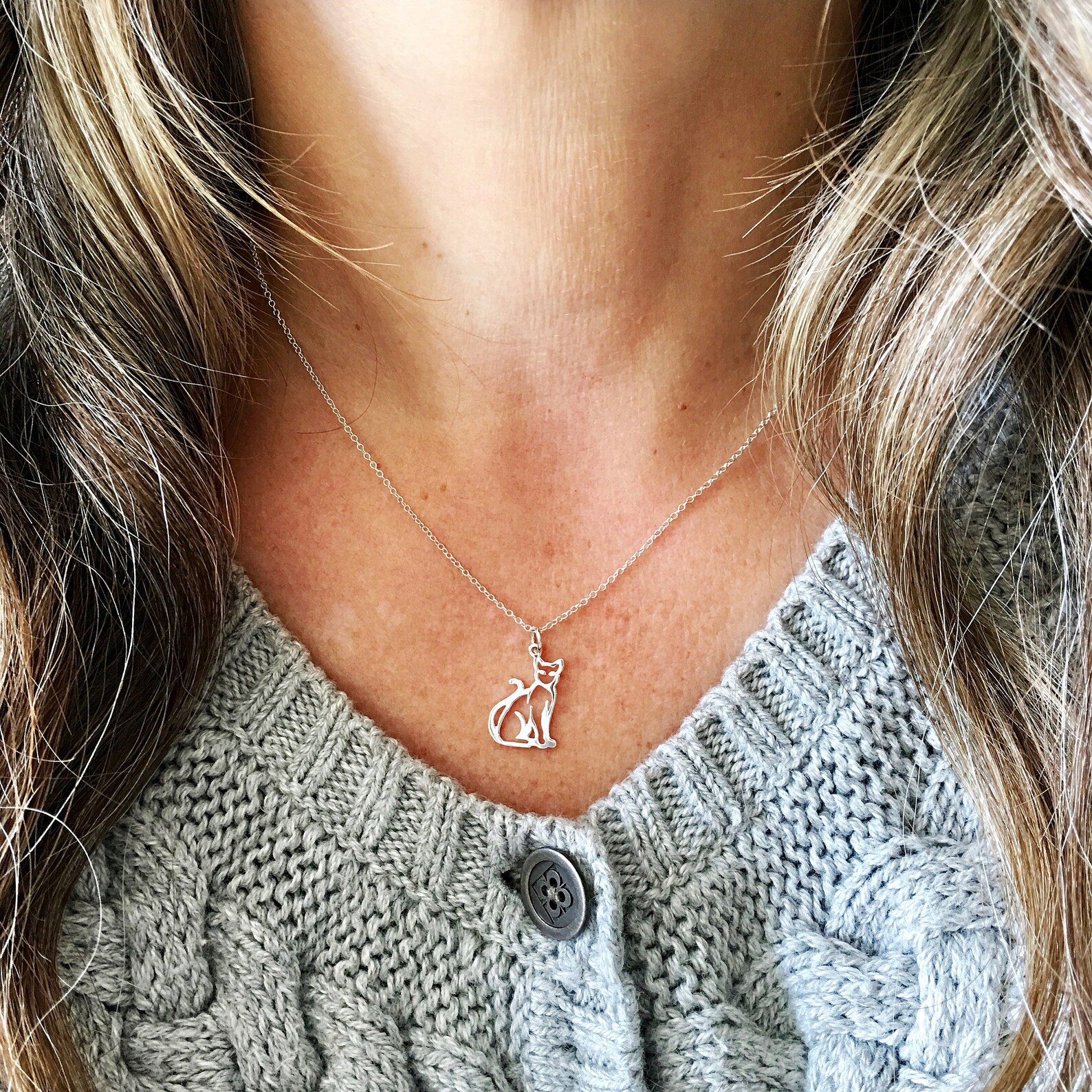 Sterling Silver Cat Necklace Sterling Silver Cat Necklace