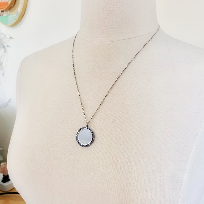Mirror Necklace for Protection sterling silver adjustable Etsy
