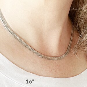 Stainless Steel Wide Snake Chain, Modern Design, Womens or Mens Necklace Chain, 5.5mm Thick Herringbone Chain