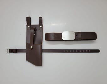 Star Wars Brown Leather DH-17 BELT & HOLSTER Rebel Fleet Trooper costume Variant