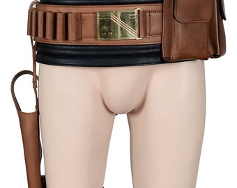 Boba Fett Costume Belt: Genuine Leather, Holster & Pouches