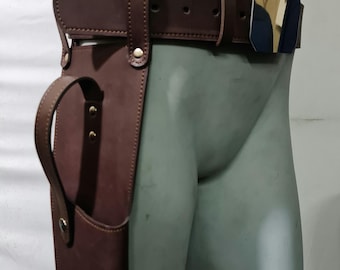 Star Wars Brown Leather DH-17 BELT & HOLSTER Rebel Fleet Trooper costume Variant
