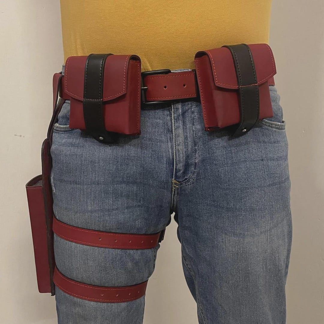 Daredevil Belt, 2 Utility Pouches, and Billy Club Drop Pouch Set Marvel ...