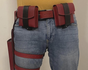 Daredevil Belt, 2 utility pouches, and Billy Club drop pouch set Marvel pouch