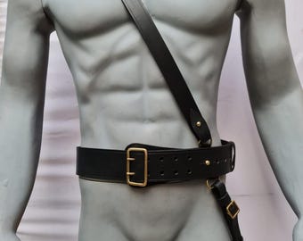 サムブラウン ホワイトレザーベルト（クロスオーバーショルダー