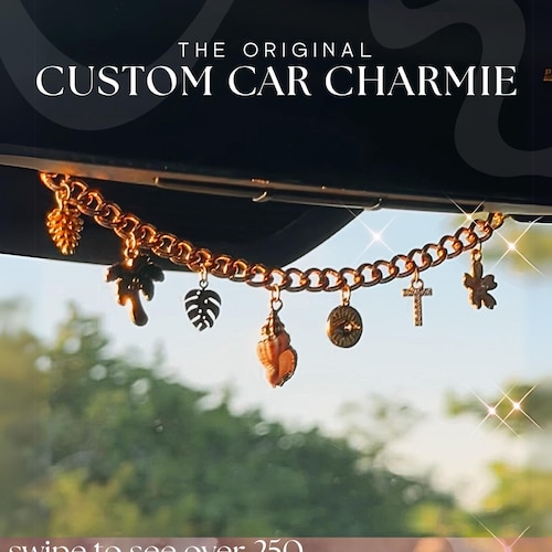 Charm dorado personalizado para coche: accesorio para espejo retrovisor, regalo personalizado para ella
