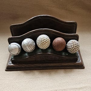 Decoración vintage de pelota de golf - aficionado al golf - historia de la pelota de golf, portacartas - portaperiódicos - pisapapeles - gran cumpleaños, día del padre