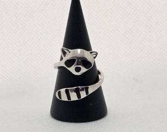 Bague panda ajustable - bague panda - panda mignon - bague panda argentée - cadeau pour elle - bague tendance - adorable bague panda