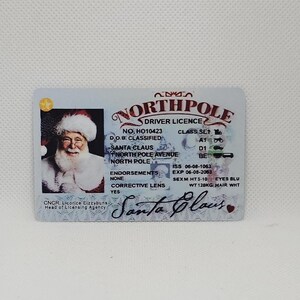 Babbo Natale - Patente di guida di Babbo Natale - Sorpresa per bambini - Idea regalo per la scatola della vigilia di Natale - Idea magica di Natale - Regalo di Natale per bambini - Regalo