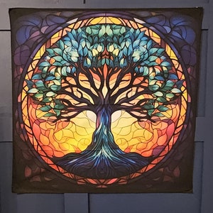 Tovaglia per altare albero della vita - tovaglia per altare colorata - arazzo da parete per dormitorio - tovaglia per santuario - tovaglia per tarocchi - grande tovaglia per altare - tovaglia spirituale