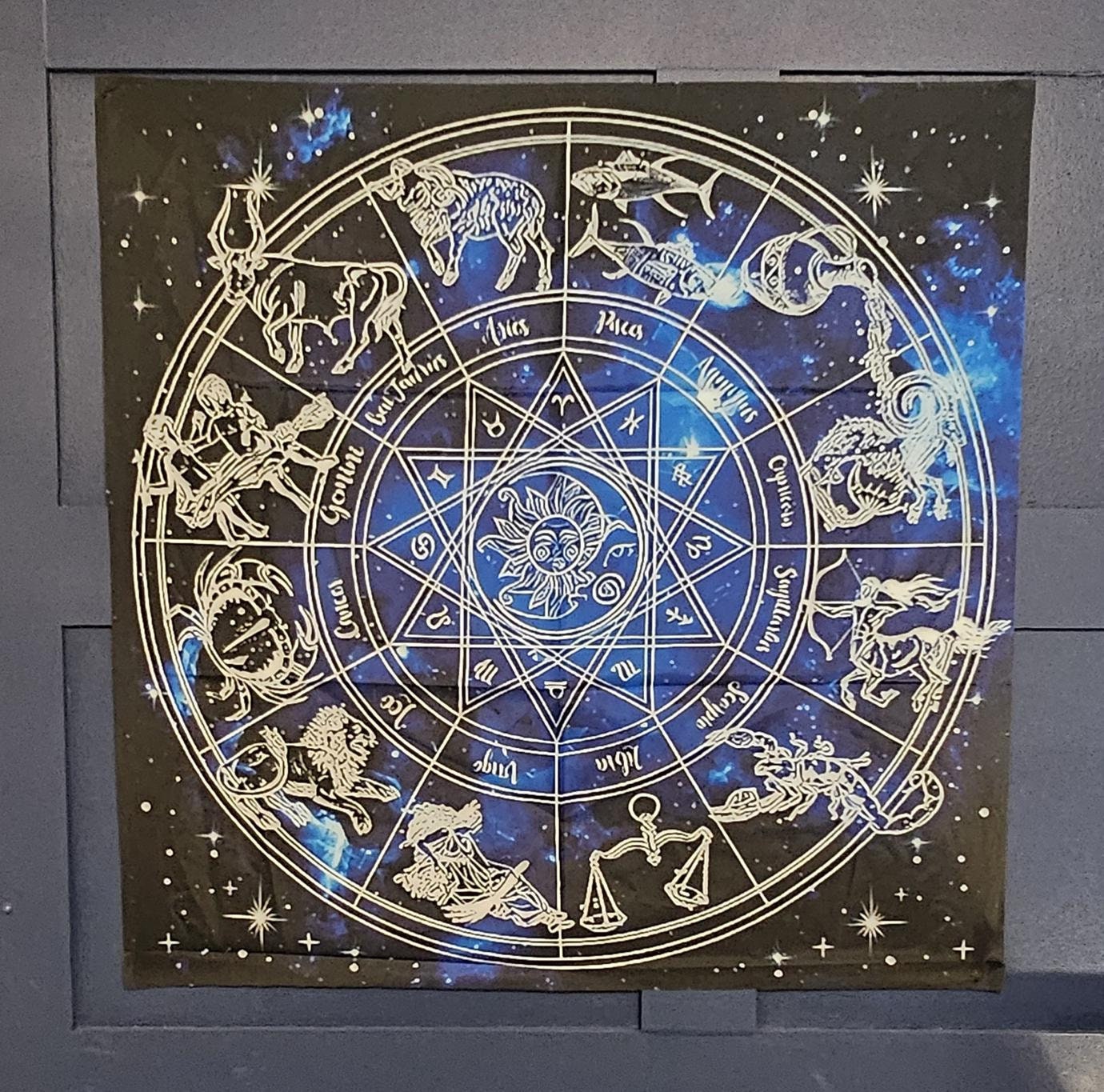 Constellation Runes Altar Cloth Mystical 12 Constellations Divination Tarot Mat – Altar ...