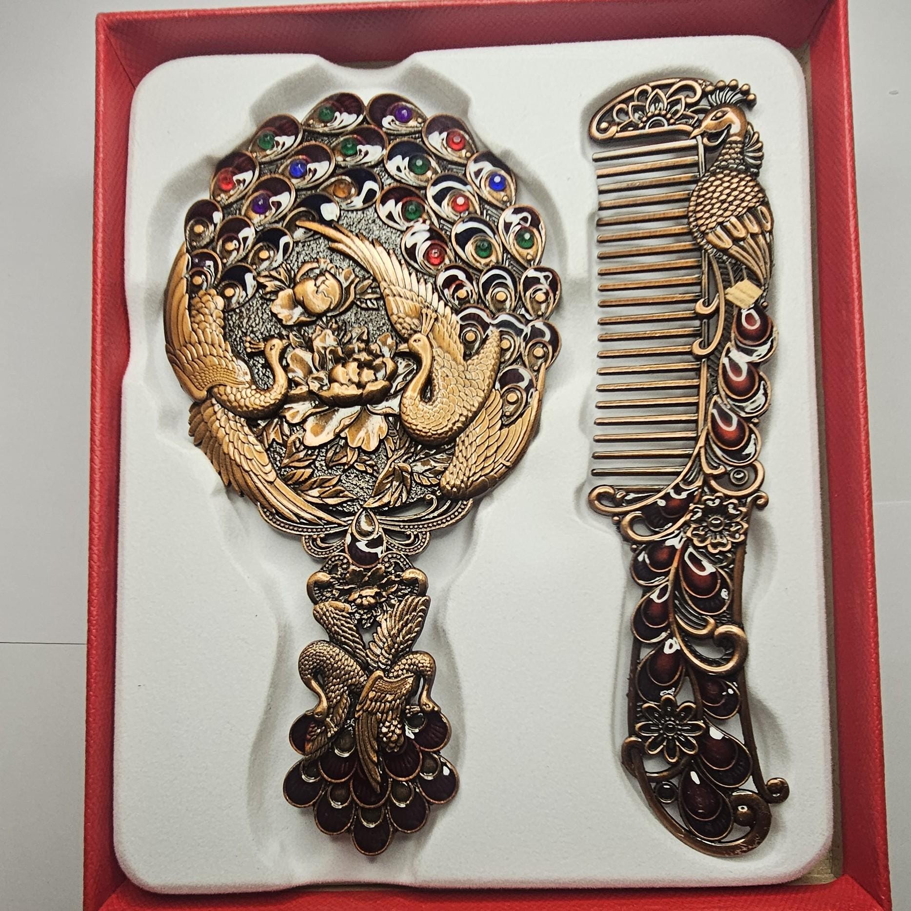 イギリスリージェンシー様式の鏡 Comb and brush mirror set antique - Etsy 日本