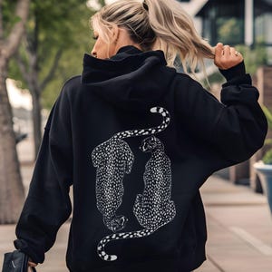 Cheetah Print Hoodie Leopard Print Hoodie Trendy Women&#39;s Sweatshirt Stockholm Style Sweatshirt Aesthetic Clothes Teen Girl Y2K Cheetah Gift