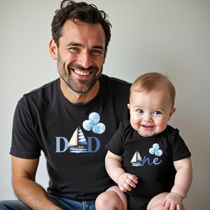 Camisa de colores cómodos para el primer cumpleaños de una sola persona, camisas náuticas para la familia, camiseta de mamá papá, atuendo para el primer cumpleaños con temática de navegación, un marinero
