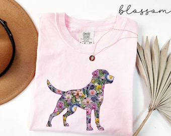Comfort Colors®Labrador Shirt  Floral Labrador T-shirt for Labrador Lover Gift for Mothers Day Pet Owner Gift New Puppy Owner Mama
