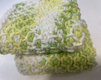 Tunisian crochet washcloth/dishcloth. Set of 2