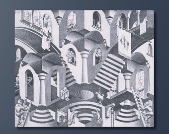 Escher Concave-Convex Art Print: Modern Expressionism Canvas