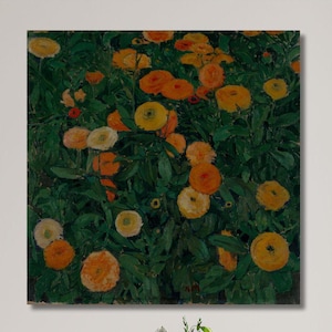 Marigolds Poster Art Canvas Print Wall Art,Koloman Moser Marigolds Poster Print Art,Koloman Moser Arts,Vintage Art Print,Reproduction Print