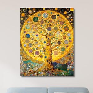 Gustav Klimt Style The Tree of Life Canvas Wall Art,Gustav Klimt Canvas Wall Art,Gustav Klimt The Tree of Life,Gustav Klimt Artwork Canvas