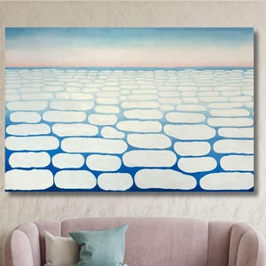 Georgia O&#39;Keeffe Above the Clouds Print on Canvas,Sky Above Clouds Canvas, O&#39;Keeffe Reproduction Landscape Wall Art,Home Decor,Wall Decor