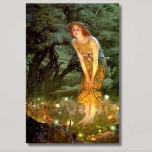 Midsummer Eve Girl Fairy Forest Little Fairies 1909 Painting by Edward Hughes Midsummer Eve Girl Fairy Forest Little Fairies 1909 Painting