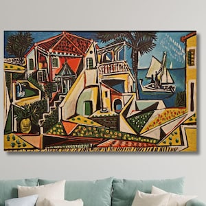 Pablo Picasso Mediterranean Landscape Canvas Wall Art,Reproduction Wall Art,Classical Art,Picasso Painting Arts,Home Decor,Trendy Wall Decor